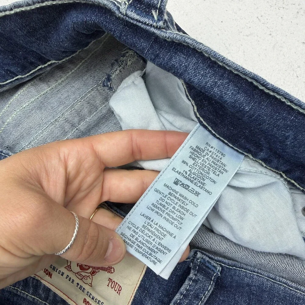 True Religion Geno Relaxed Slim Jeans Mens 36x32 Blue Medium Wash Denim Pants